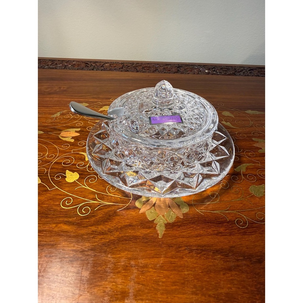 Vintage Marquis‎ by Waterford Crystal Jam / Relish Dish with Spoon and Lid